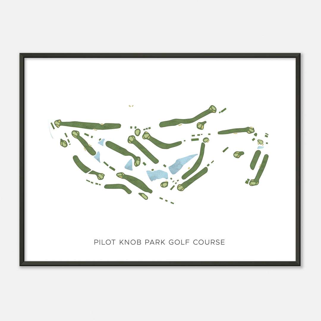 Print of Pilot Knob Park Golf Course Modern Map