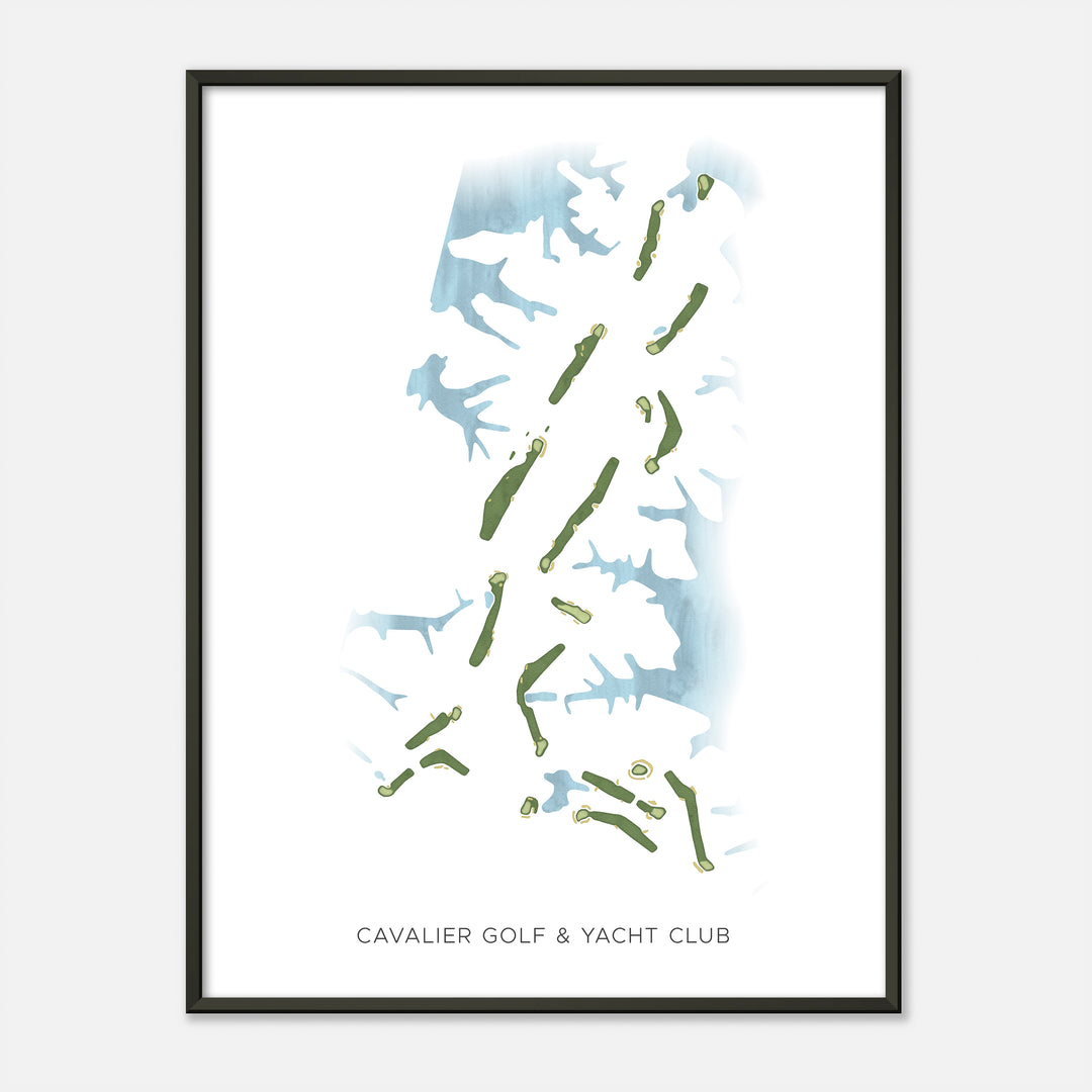 Print of Cavalier Golf &amp; Yacht Club Modern Map