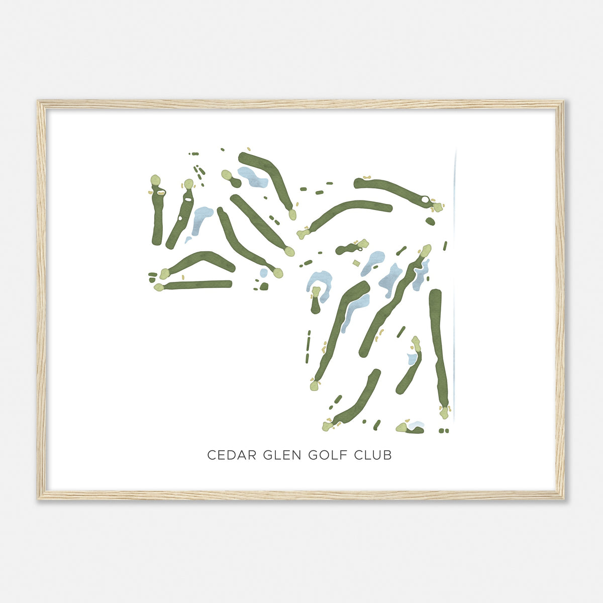 Print of Cedar Glen Golf Club Modern Map