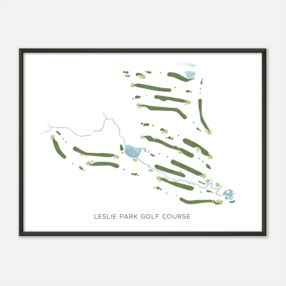 Print of Leslie Park Golf Course Modern Map