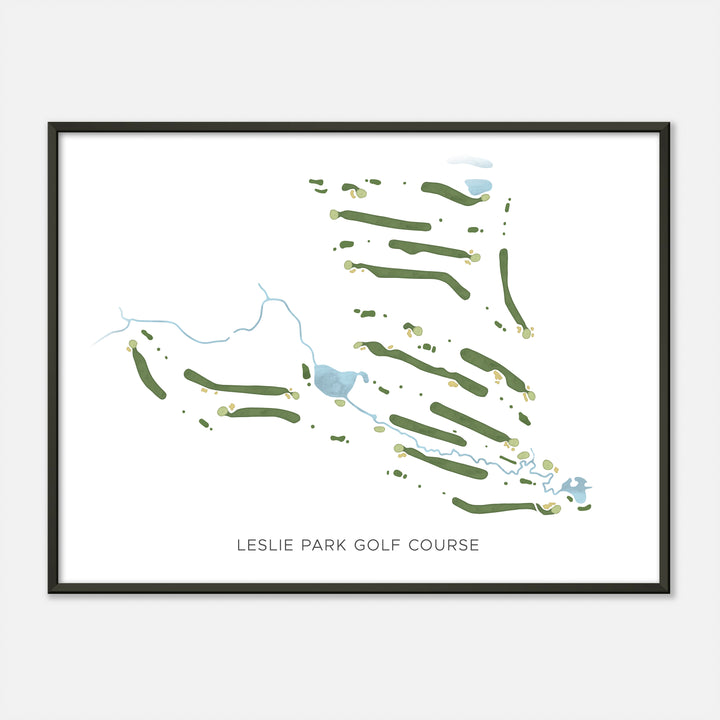 Print of Leslie Park Golf Course Modern Map