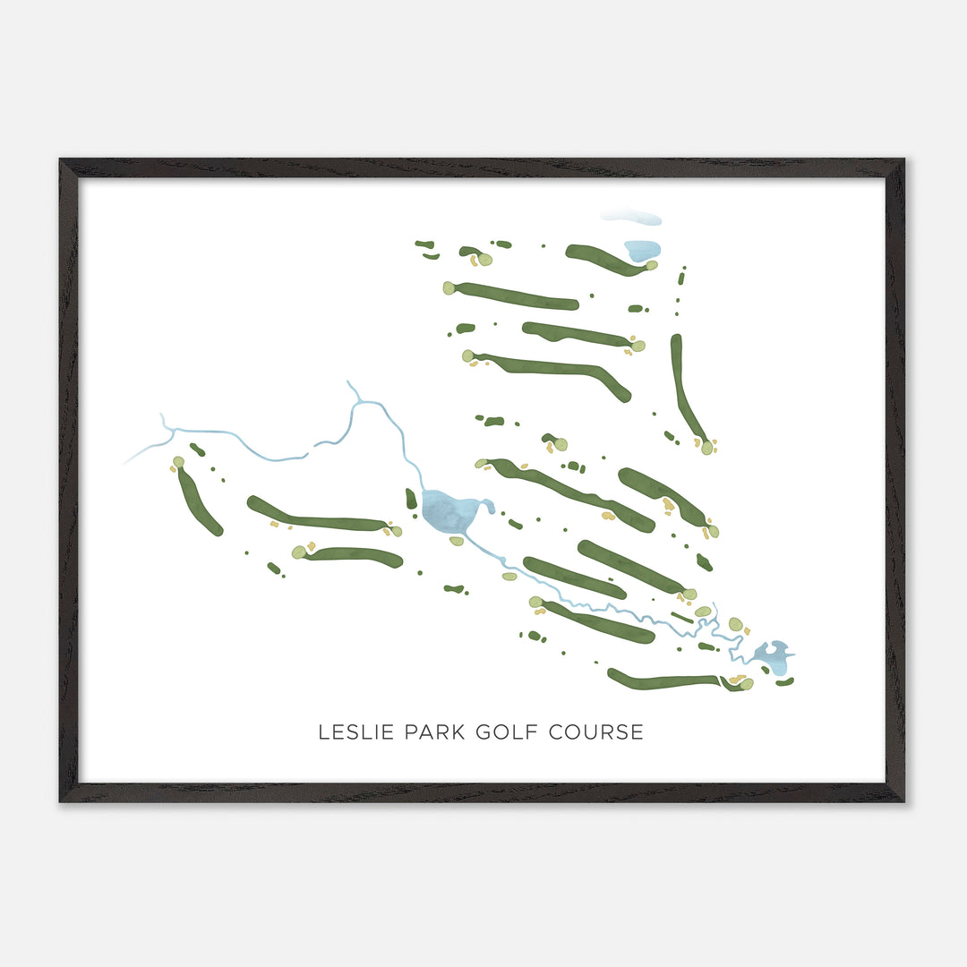 Print of Leslie Park Golf Course Modern Map