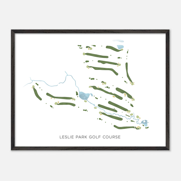 Print of Leslie Park Golf Course Modern Map