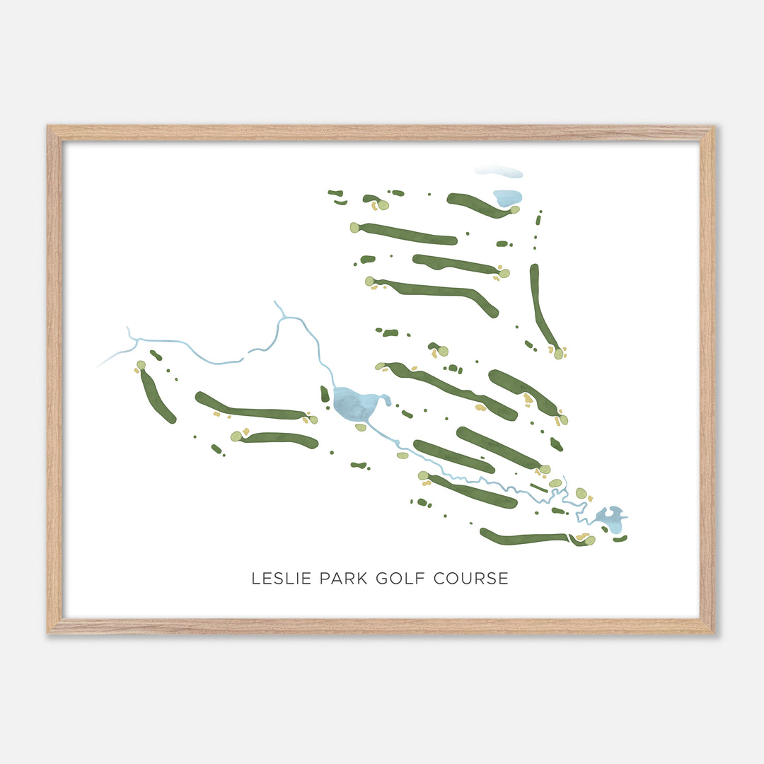 Print of Leslie Park Golf Course Modern Map