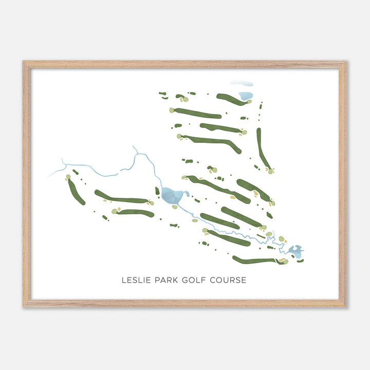 Print of Leslie Park Golf Course Modern Map
