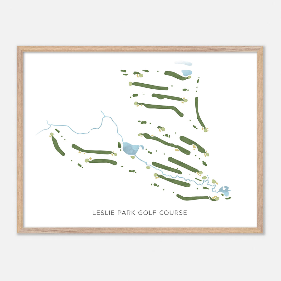 Print of Leslie Park Golf Course Modern Map
