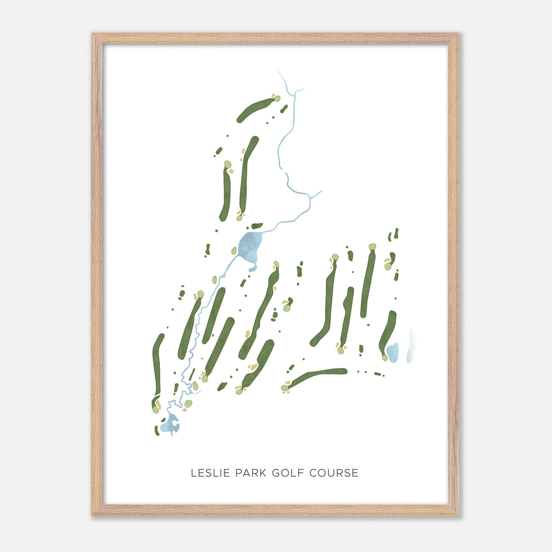 Print of Leslie Park Golf Course Modern Map