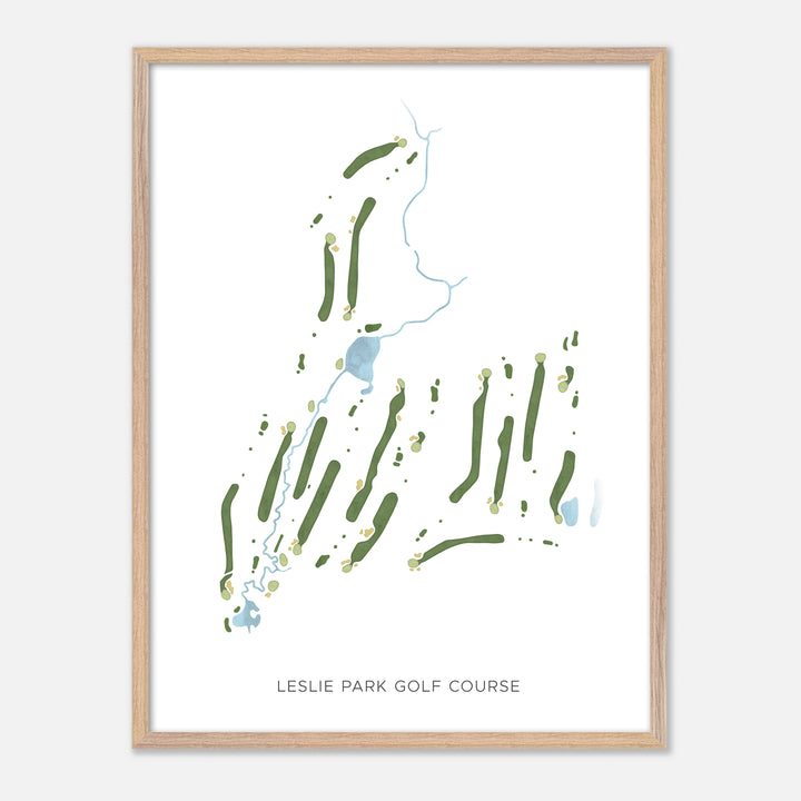 Print of Leslie Park Golf Course Modern Map