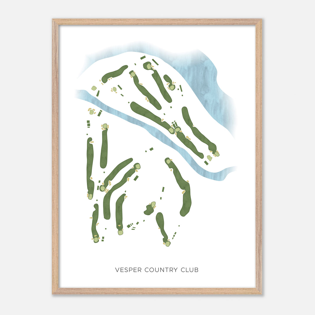 Print of Vesper Country Club Modern Map