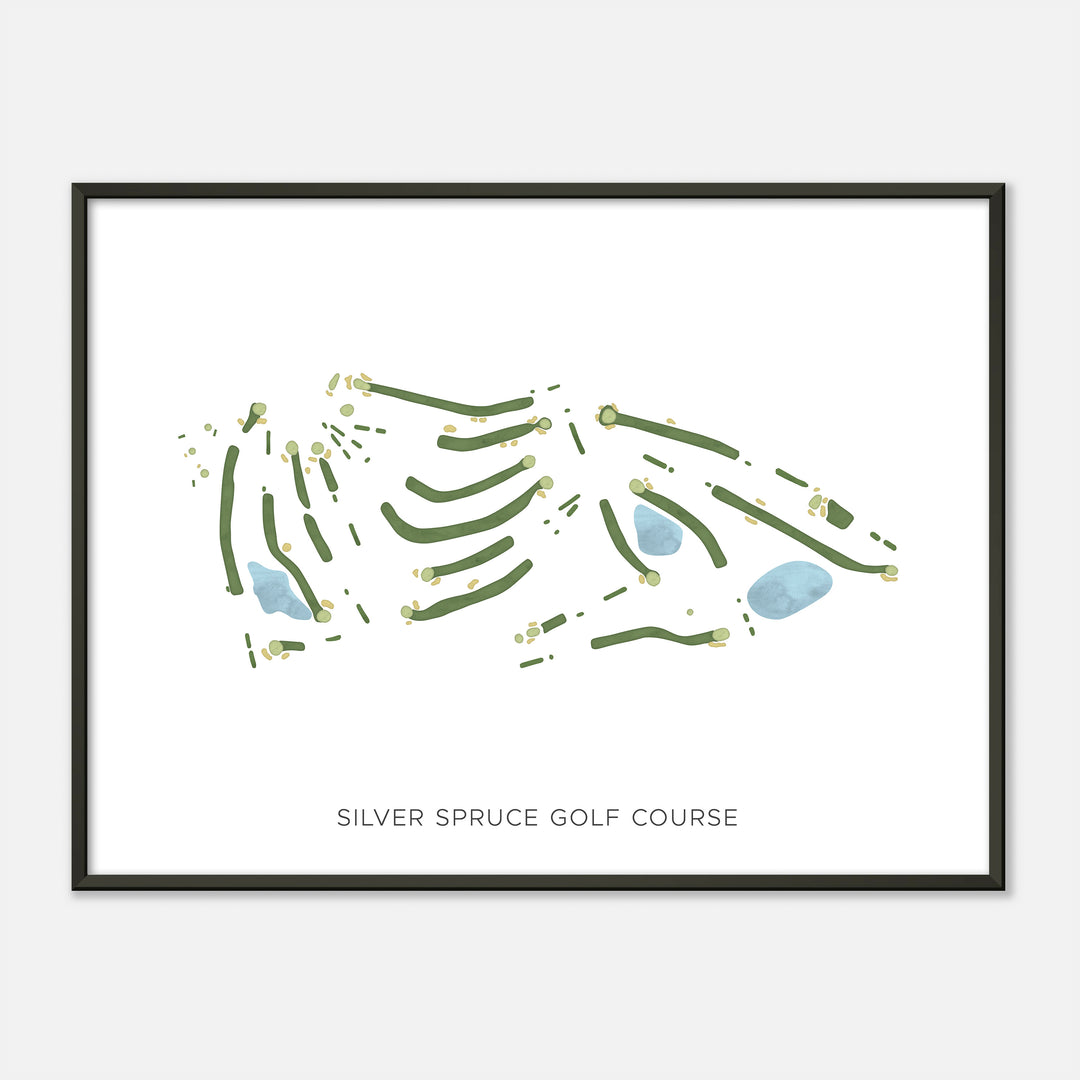 Print of Silver Spruce Golf Course Modern Map