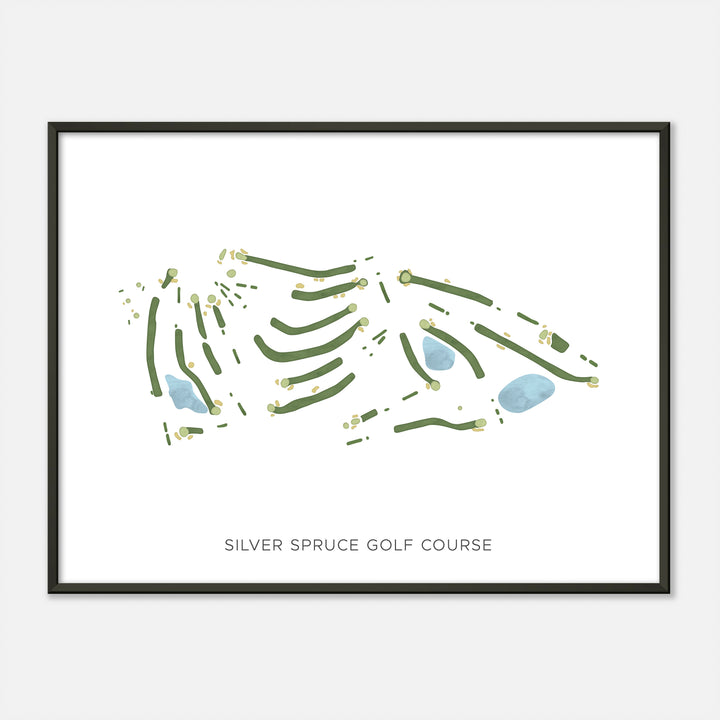 Print of Silver Spruce Golf Course Modern Map