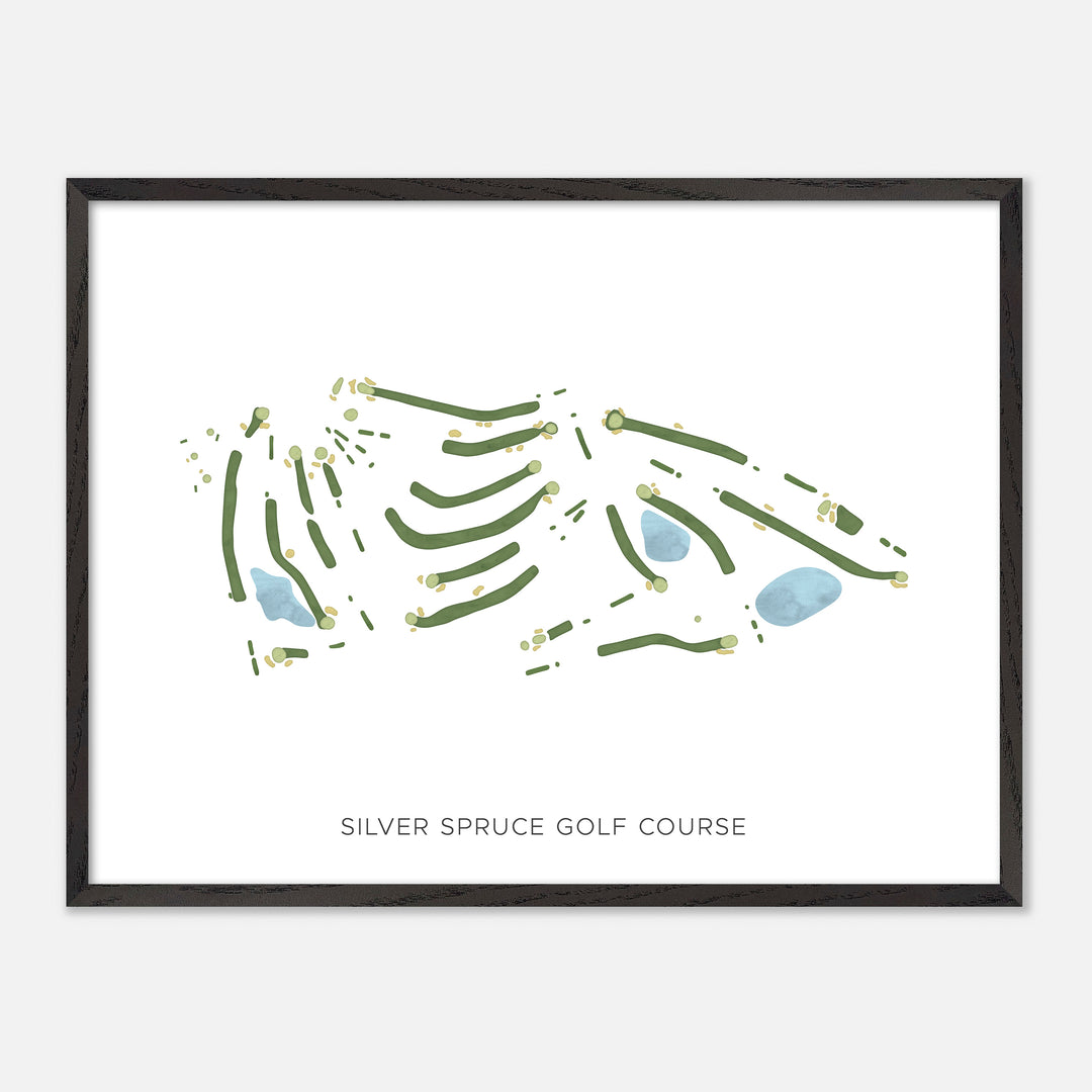Print of Silver Spruce Golf Course Modern Map