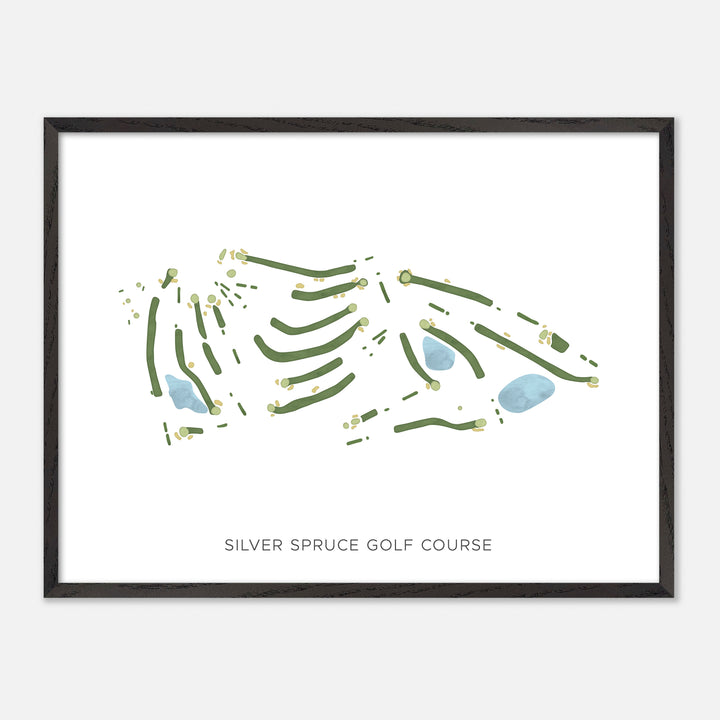 Print of Silver Spruce Golf Course Modern Map