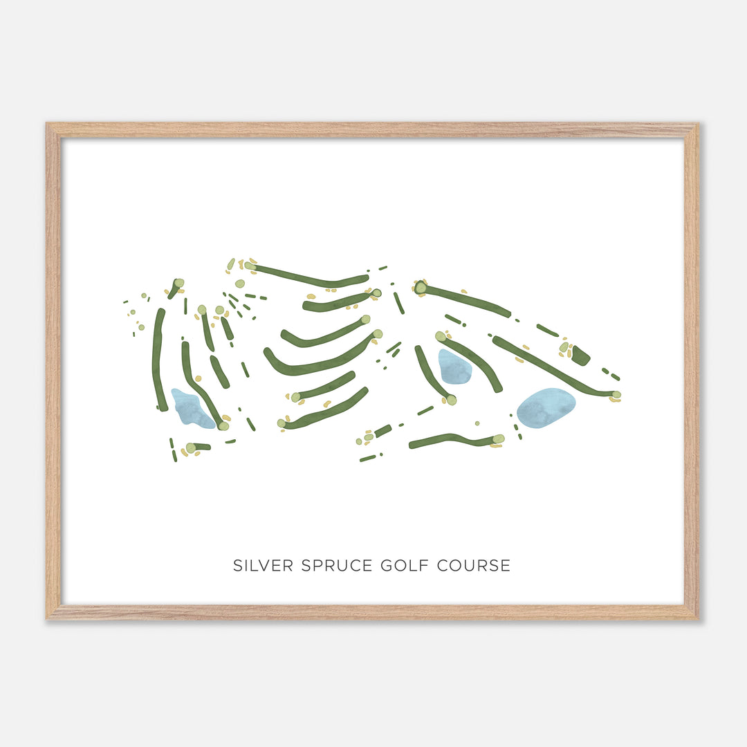 Print of Silver Spruce Golf Course Modern Map