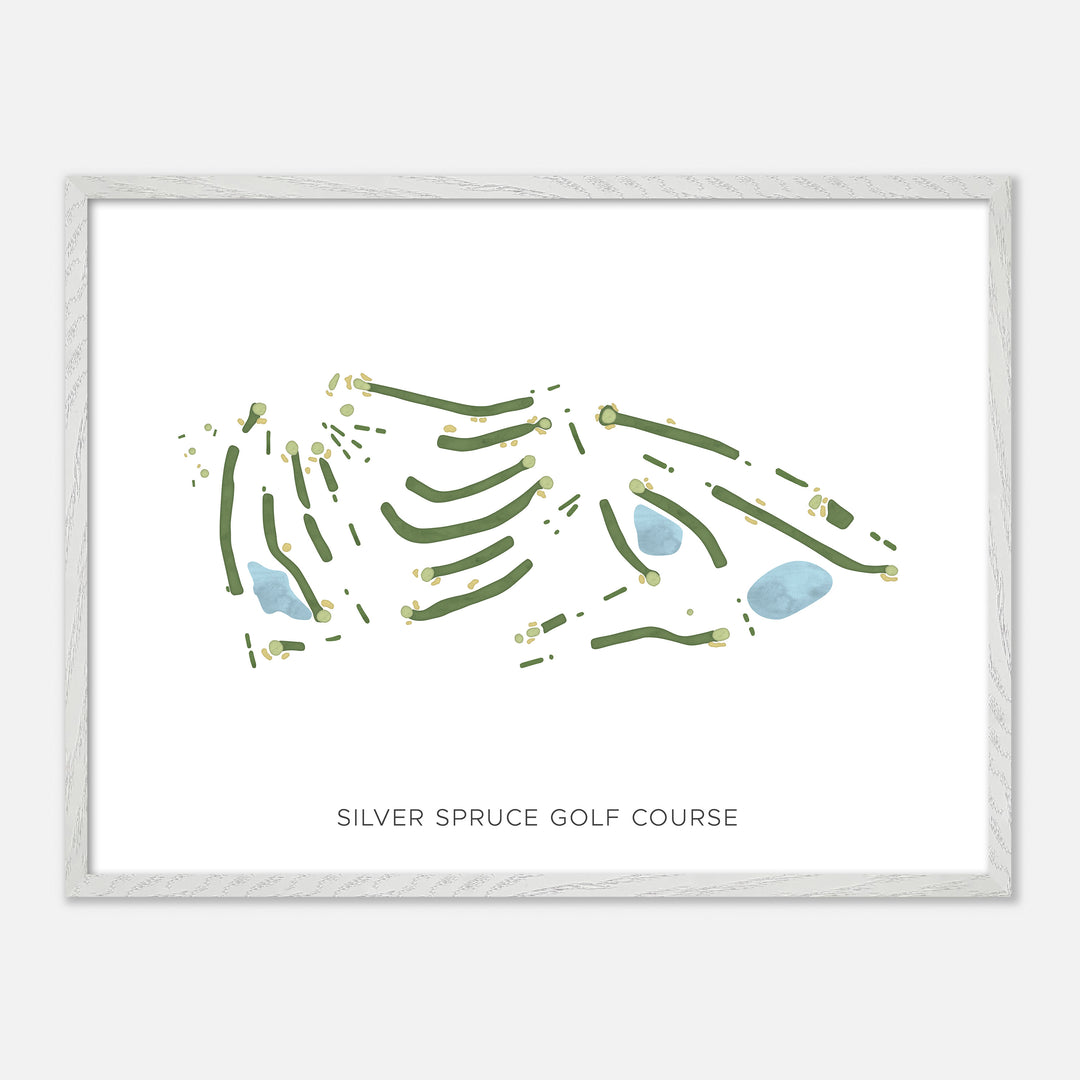 Print of Silver Spruce Golf Course Modern Map