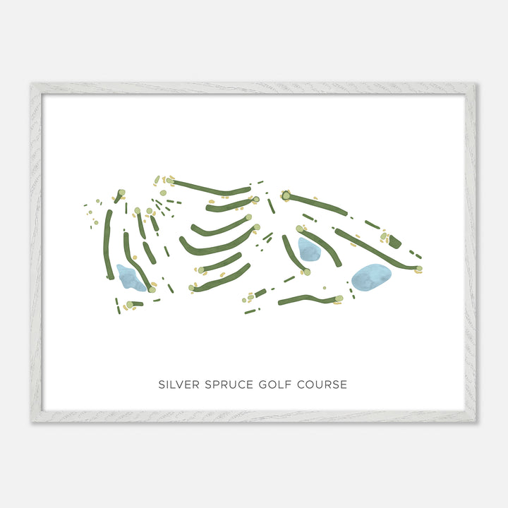 Print of Silver Spruce Golf Course Modern Map