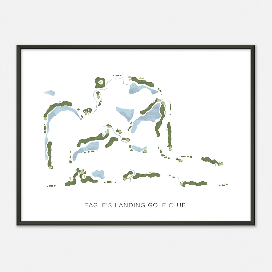 Print of Eagle'S Landing Golf Club Modern Map