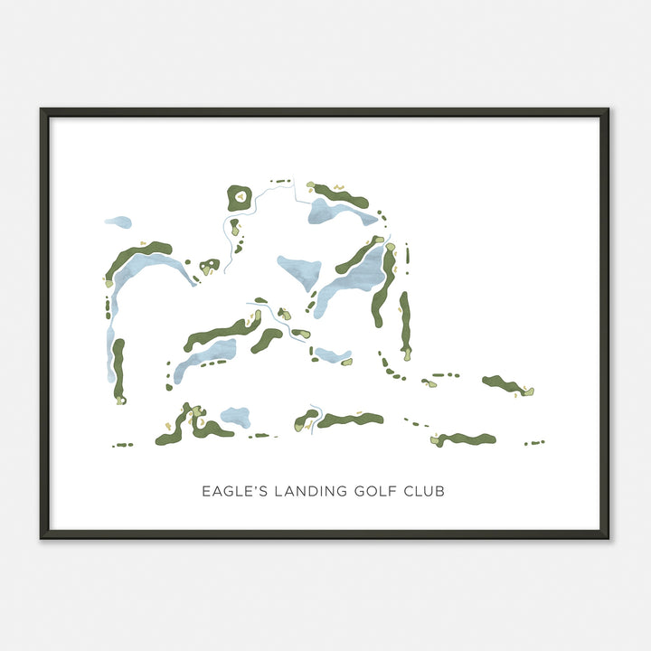 Print of Eagle'S Landing Golf Club Modern Map
