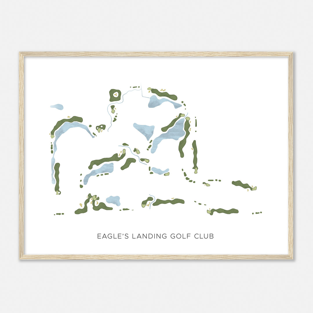 Print of Eagle'S Landing Golf Club Modern Map