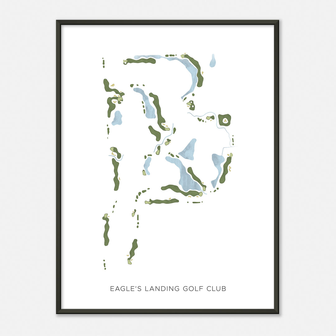 Print of Eagle'S Landing Golf Club Modern Map
