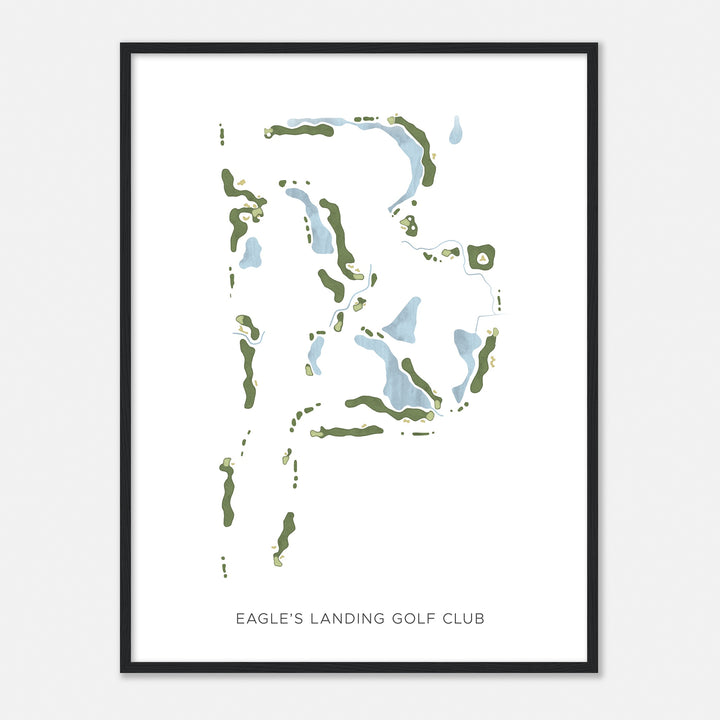 Print of Eagle'S Landing Golf Club Modern Map