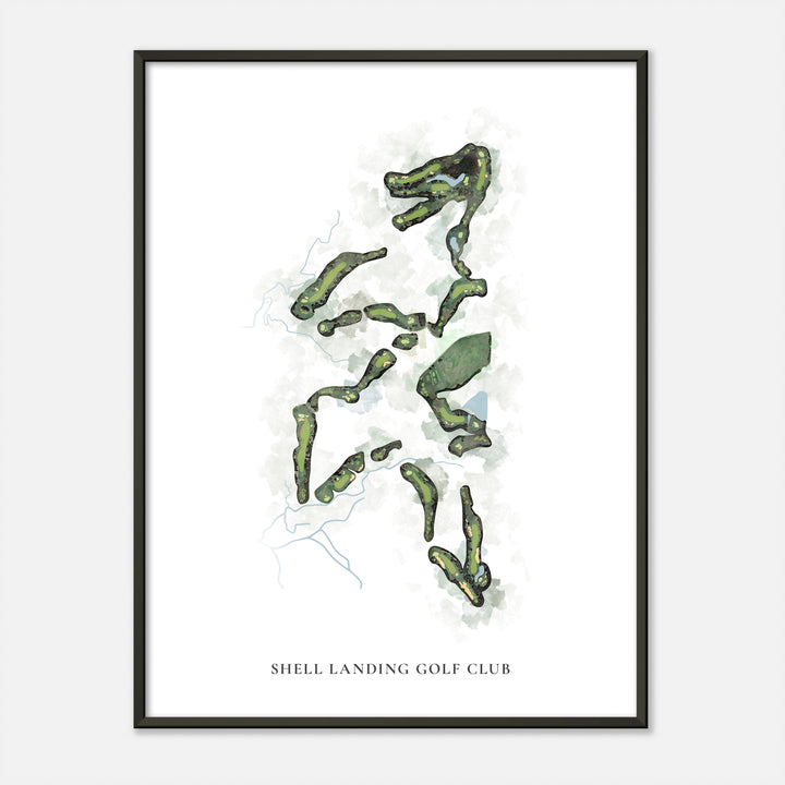 Print of Shell Landing Golf Club Classic Map