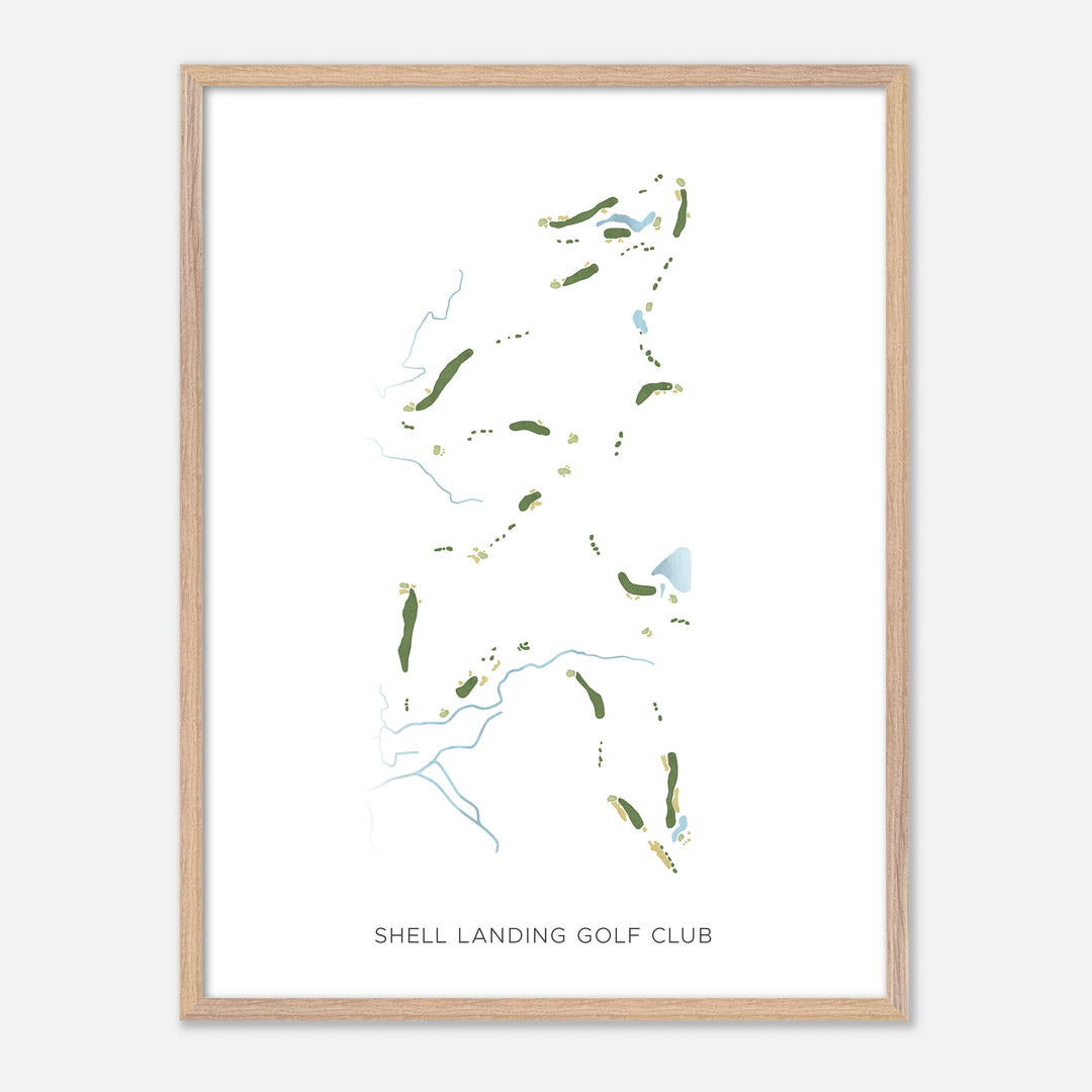 Print of Shell Landing Golf Club Modern Map