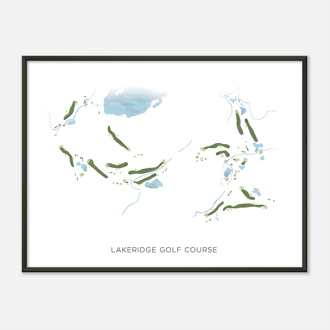 Print of Lakeridge Golf Course Modern Map