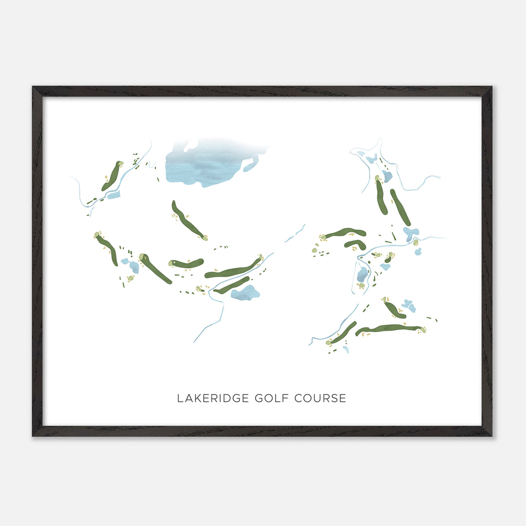 Print of Lakeridge Golf Course Modern Map
