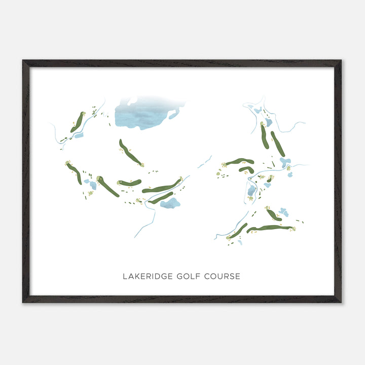 Print of Lakeridge Golf Course Modern Map