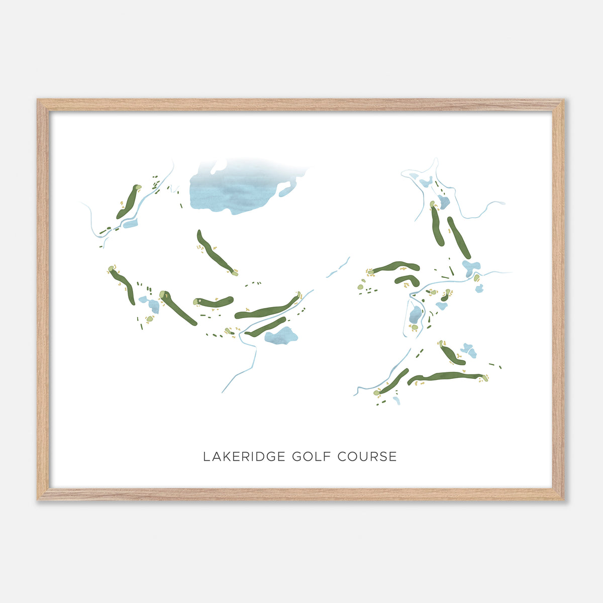 Print of Lakeridge Golf Course Modern Map