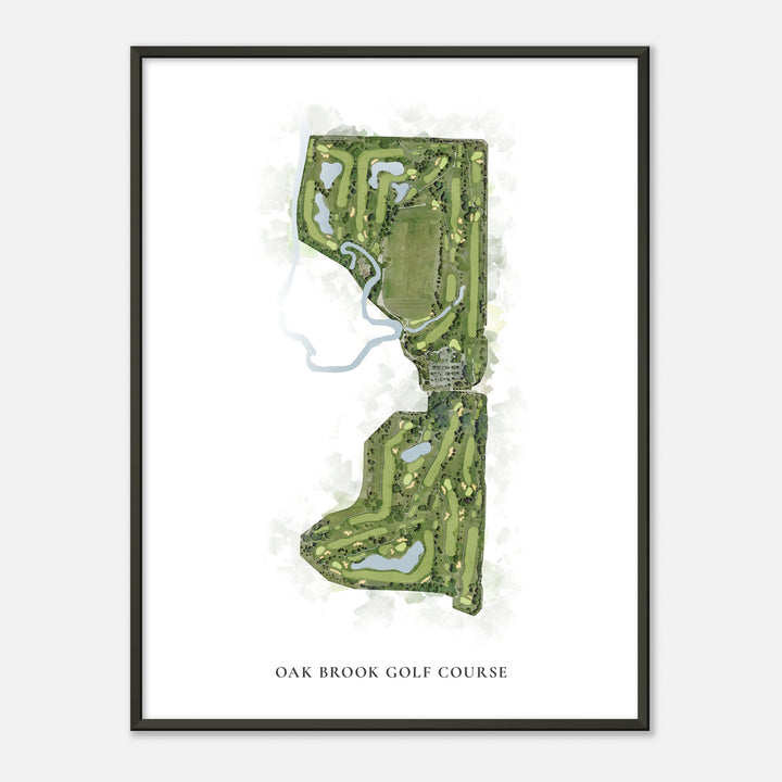 Print of Oak Brook Golf Course Classic Map