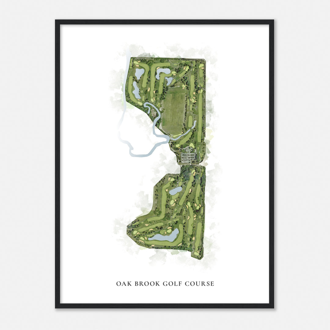 Print of Oak Brook Golf Course Classic Map