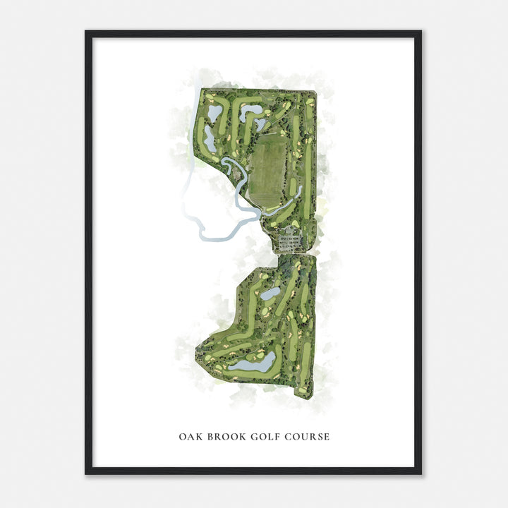 Print of Oak Brook Golf Course Classic Map