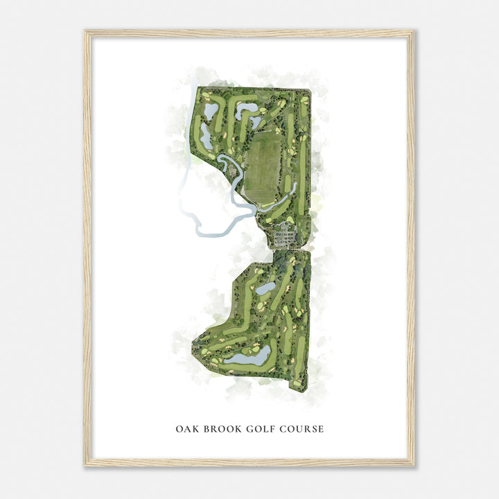 Print of Oak Brook Golf Course Classic Map