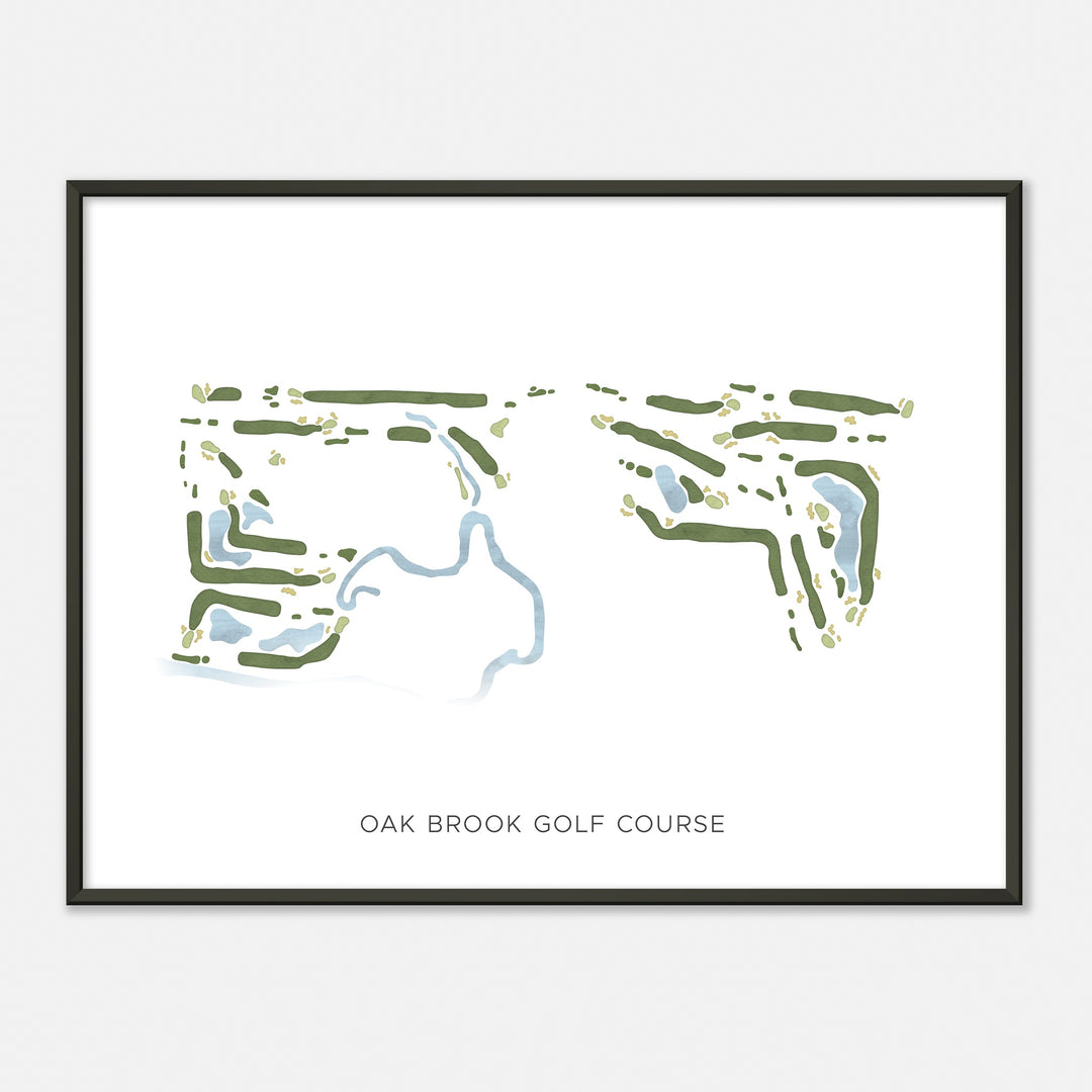 Print of Oak Brook Golf Course Modern Map