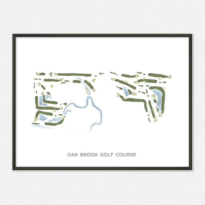 Print of Oak Brook Golf Course Modern Map