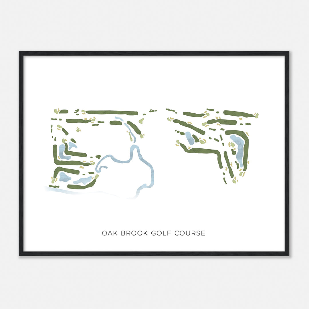 Print of Oak Brook Golf Course Modern Map