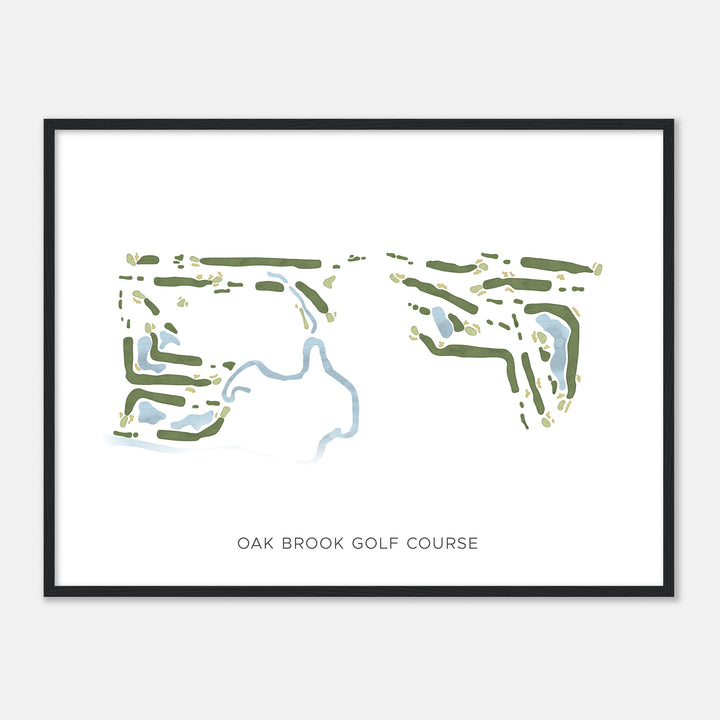 Print of Oak Brook Golf Course Modern Map