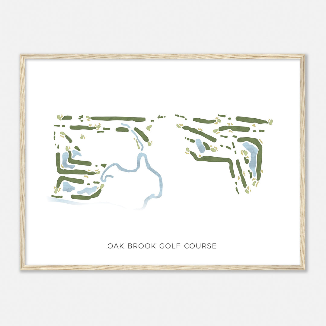 Print of Oak Brook Golf Course Modern Map