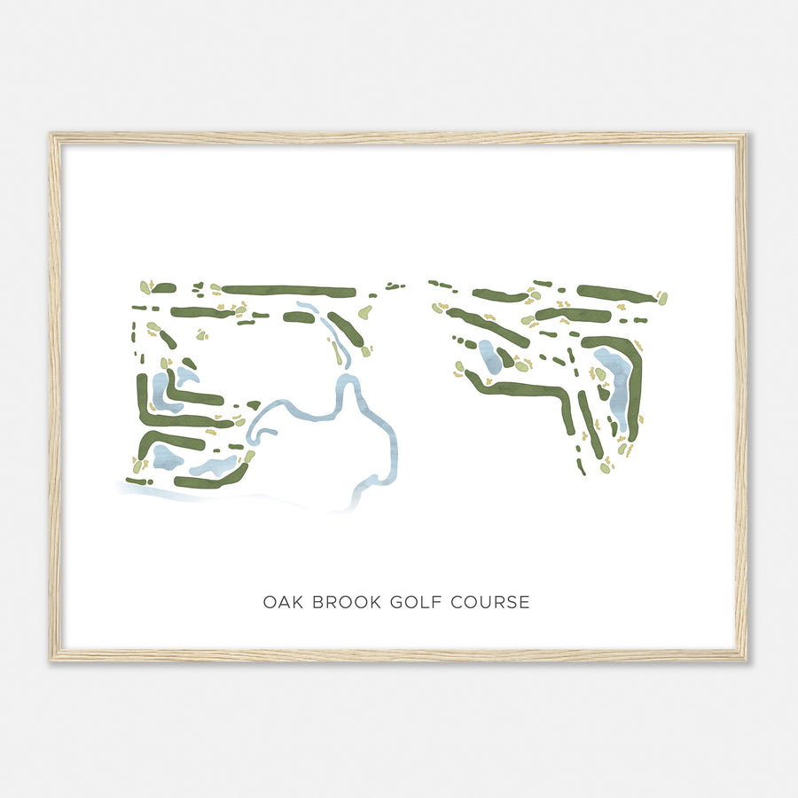 Print of Oak Brook Golf Course Modern Map