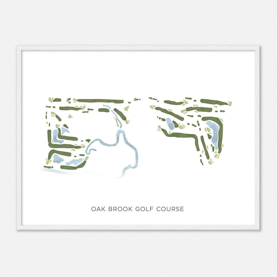 Print of Oak Brook Golf Course Modern Map
