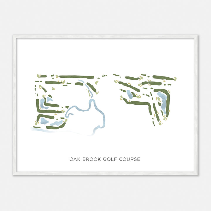 Print of Oak Brook Golf Course Modern Map