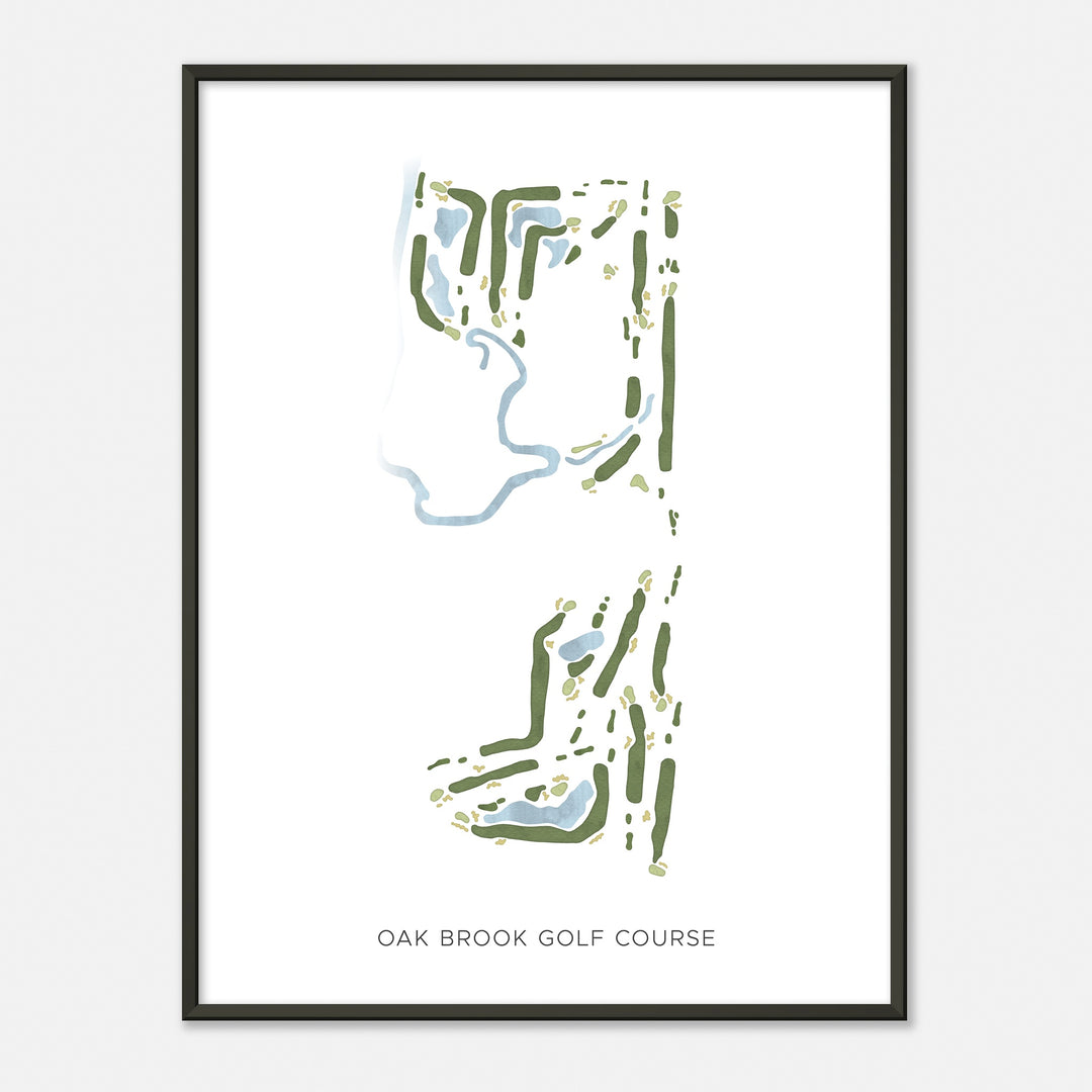 Print of Oak Brook Golf Course Modern Map