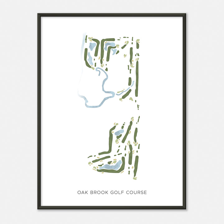 Print of Oak Brook Golf Course Modern Map