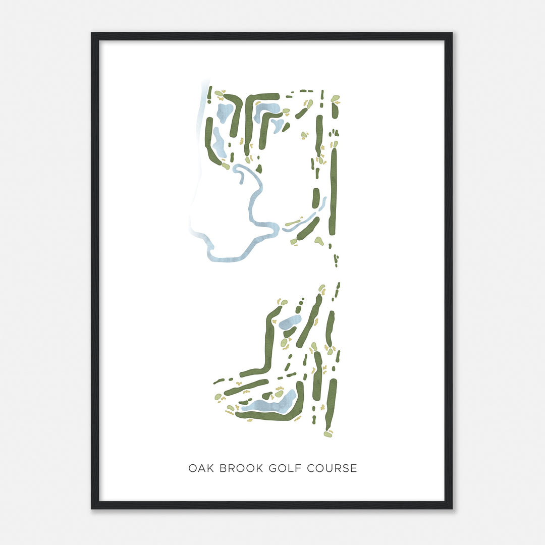 Print of Oak Brook Golf Course Modern Map