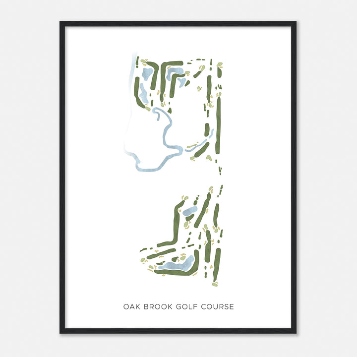 Print of Oak Brook Golf Course Modern Map