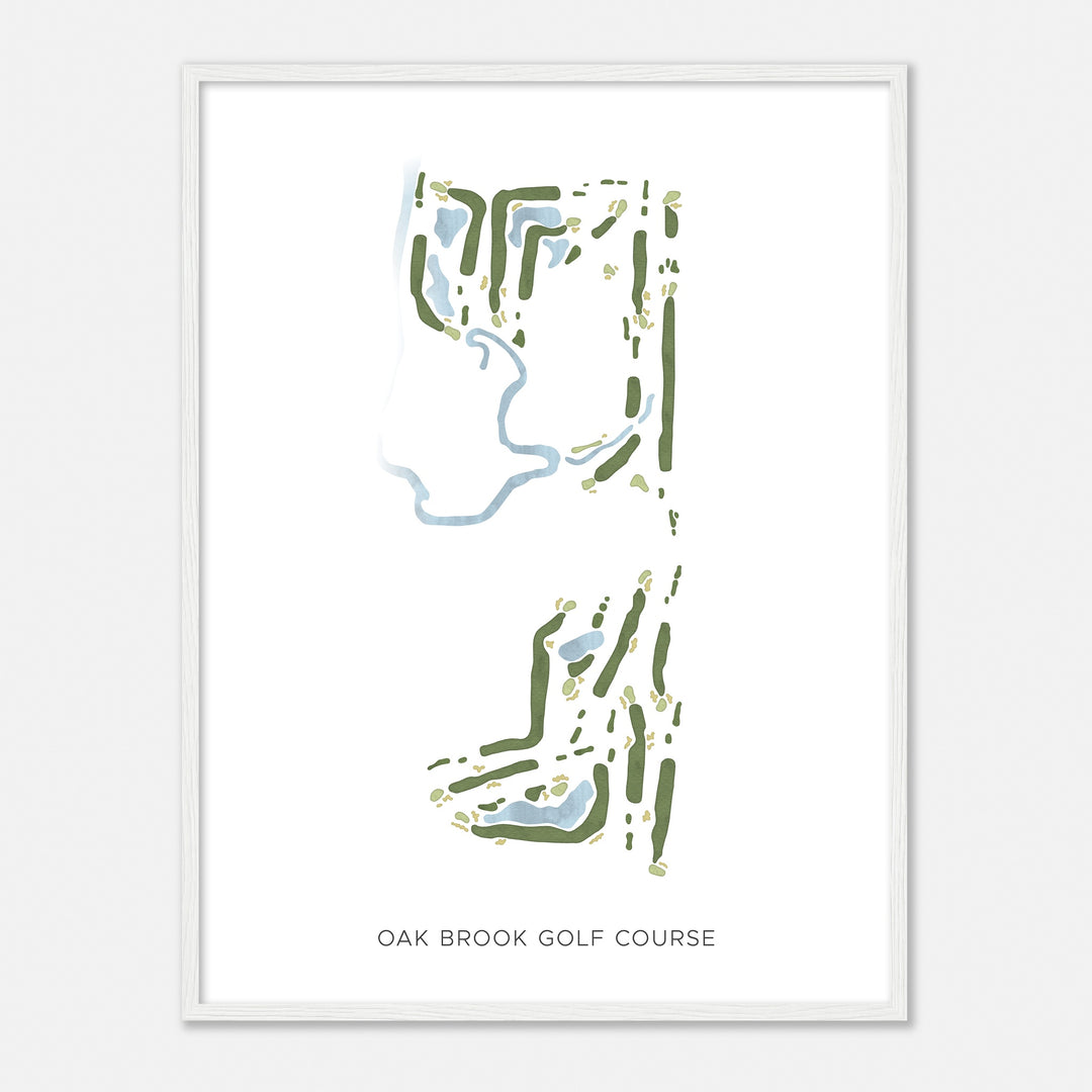 Print of Oak Brook Golf Course Modern Map
