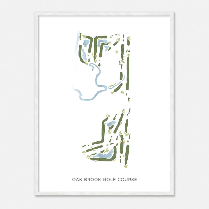 Print of Oak Brook Golf Course Modern Map