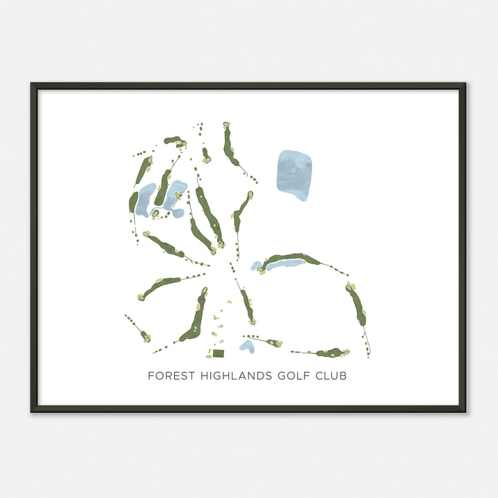 Print of Forest Highlands Golf Club Modern Map